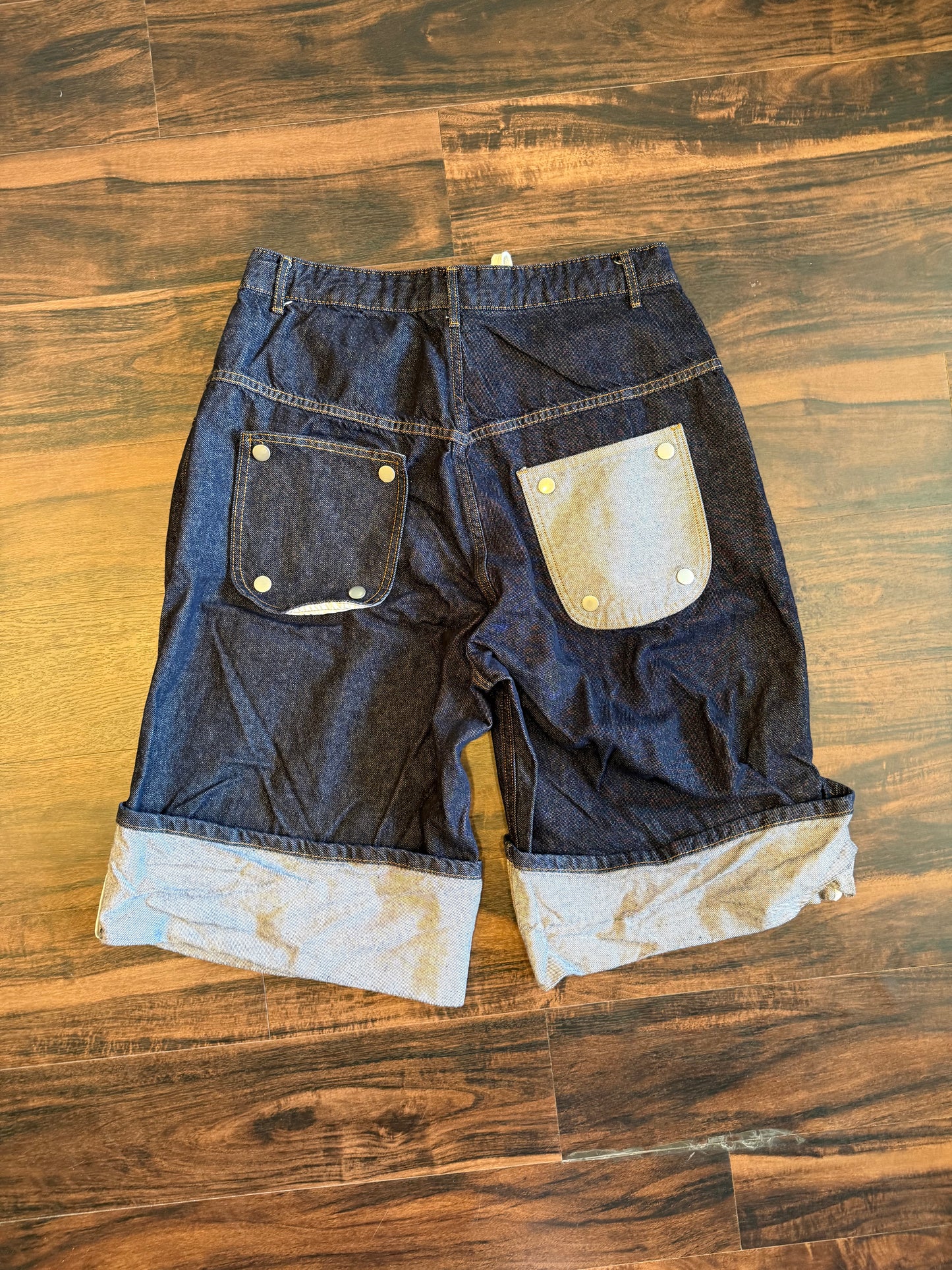 Chad & Jade Made In Korea Dark Wash Streetwear Jean Shorts- 34