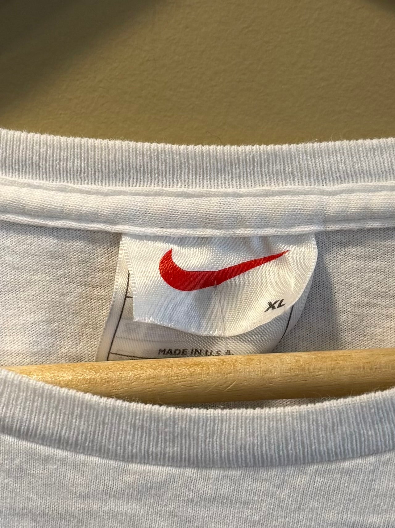 Vintage Nike Cropped White Swoosh T-Shirt- L