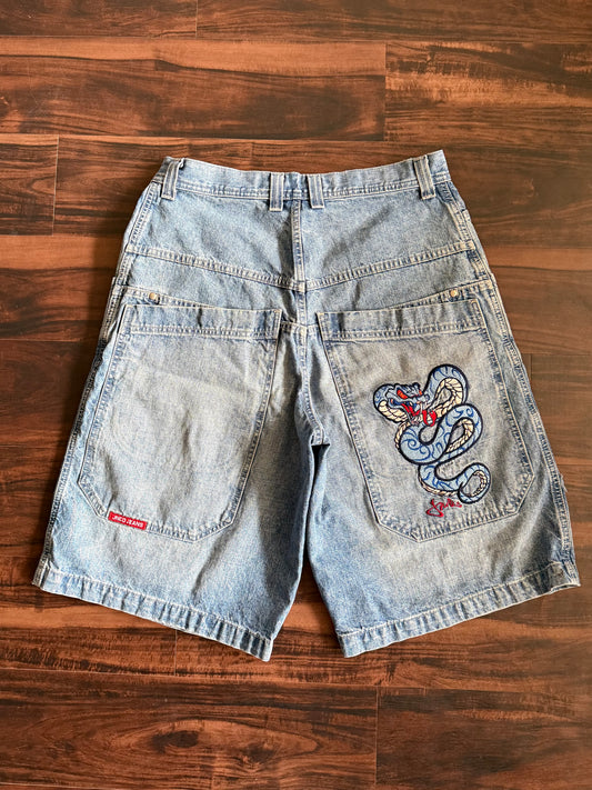 Vintage Y2K JNCO Snake Baggy Streetwear Denim Jean Shorts- 34