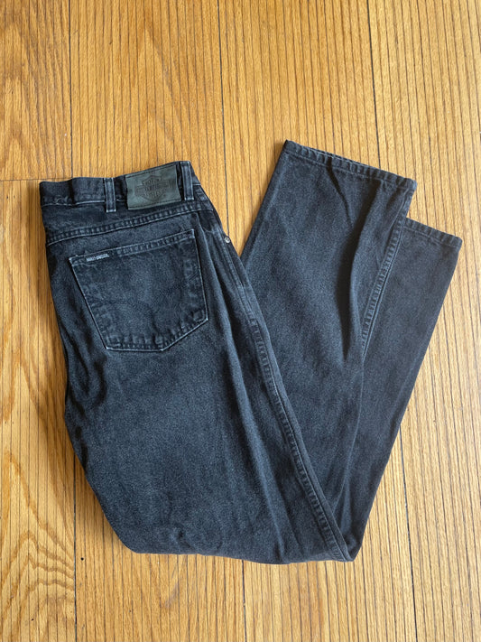 Vintage Harley Davidson Black Denim Jeans- 34x32