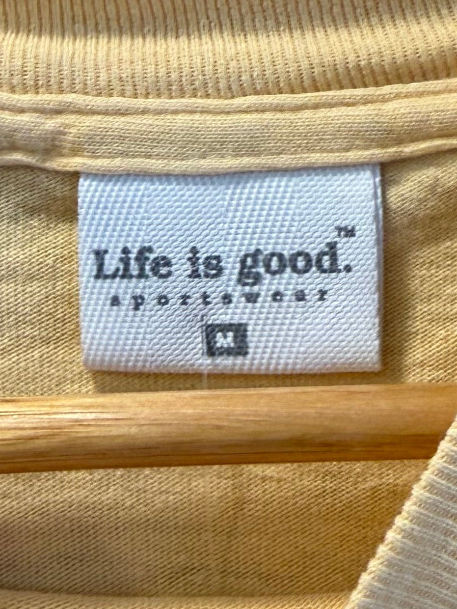 Vintage Life Is Good Volleyball Butter Yellow T-Shirt- M