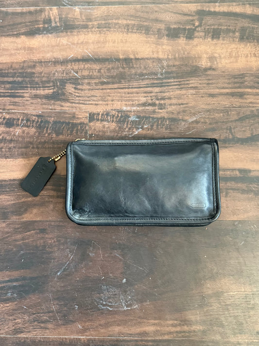 Vintage Coach Chunky Case 7165 Black Leather Utility Bag Wallet Cosmetic Pouch