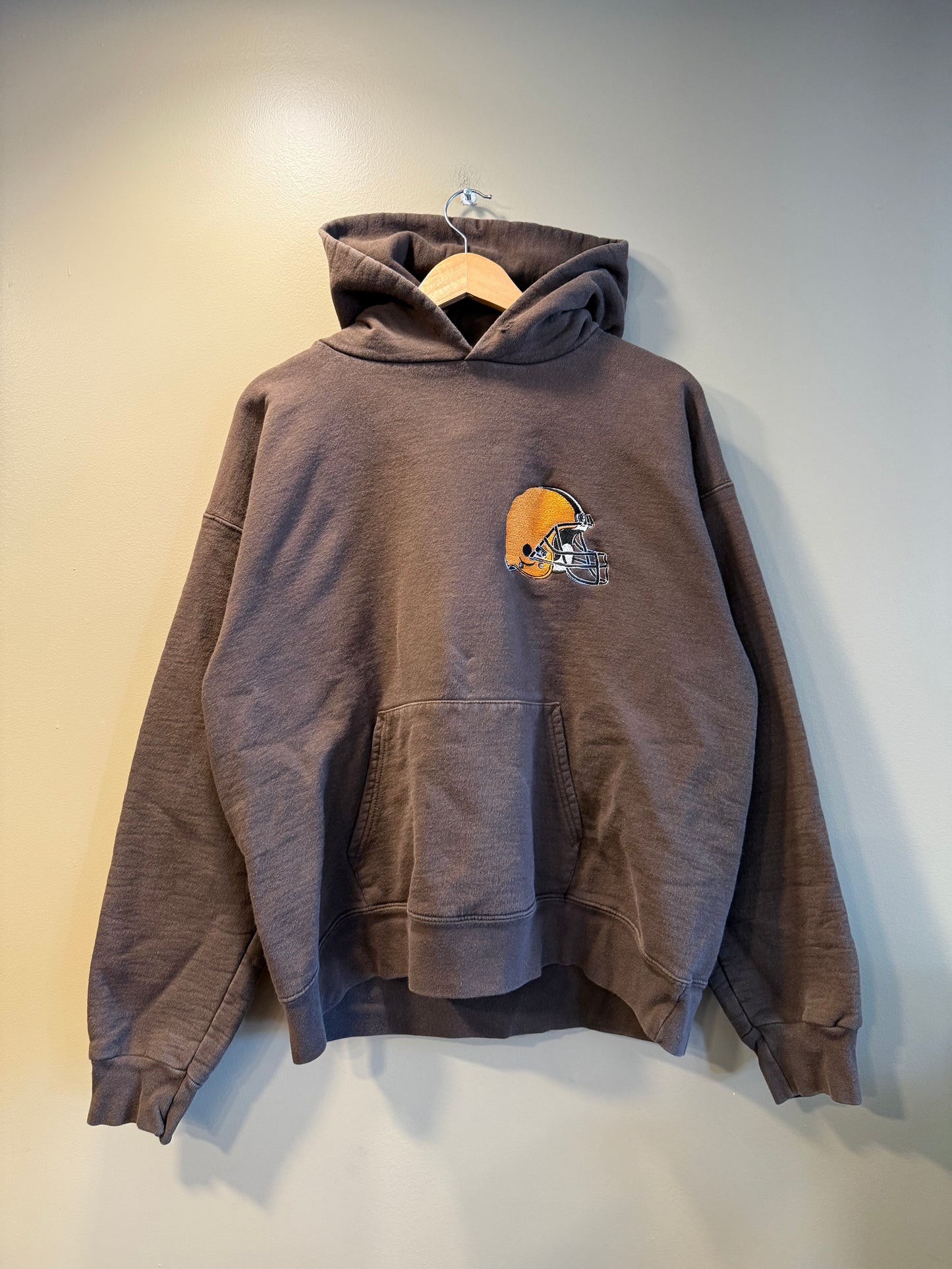 Vintage Cleveland Browns Heavyweight Brown Hoodie Sweatshirt- M