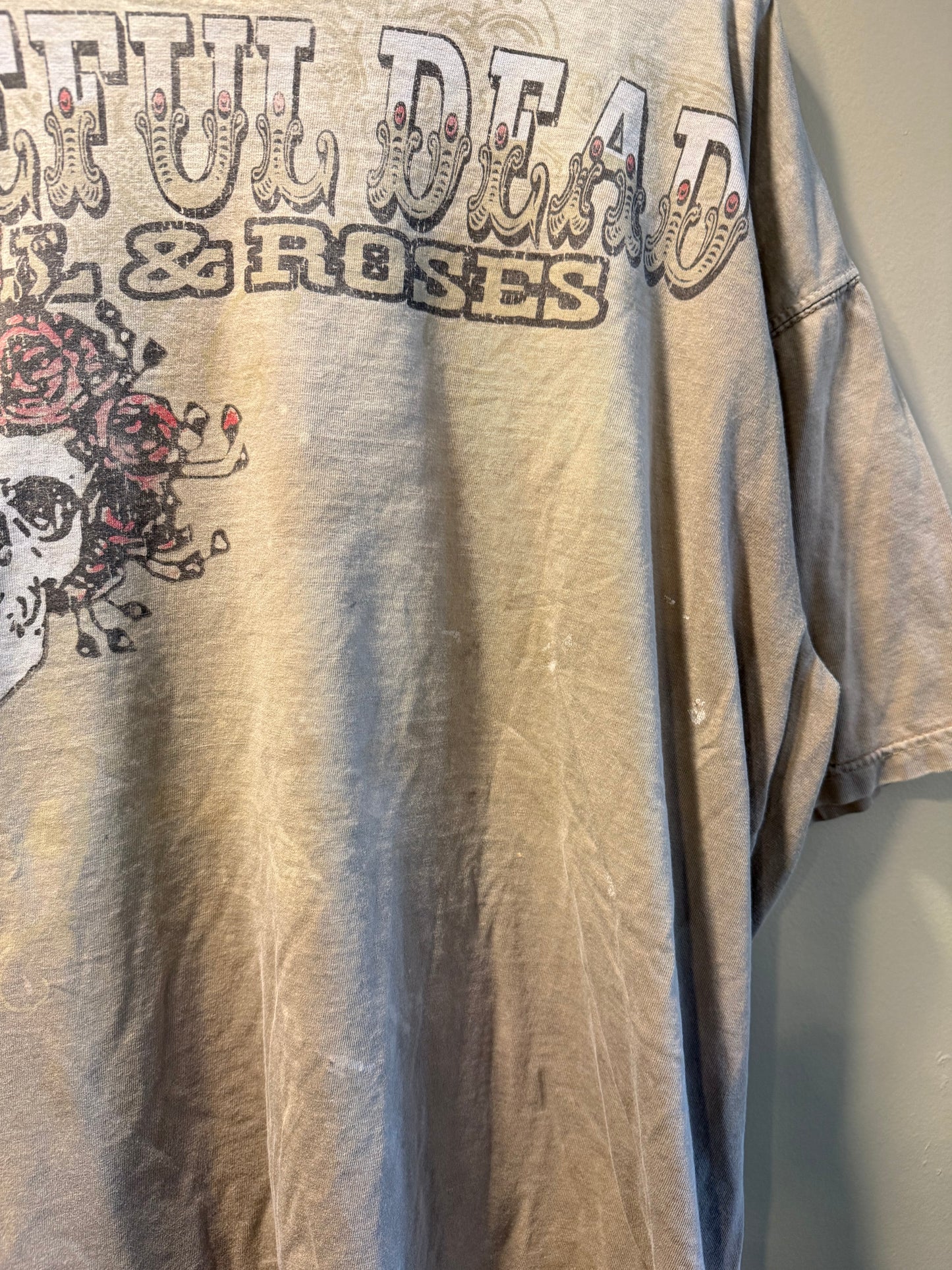 Vintage Grateful Dead Tan Liquid Blue Tie Dye T-Shirt- XL