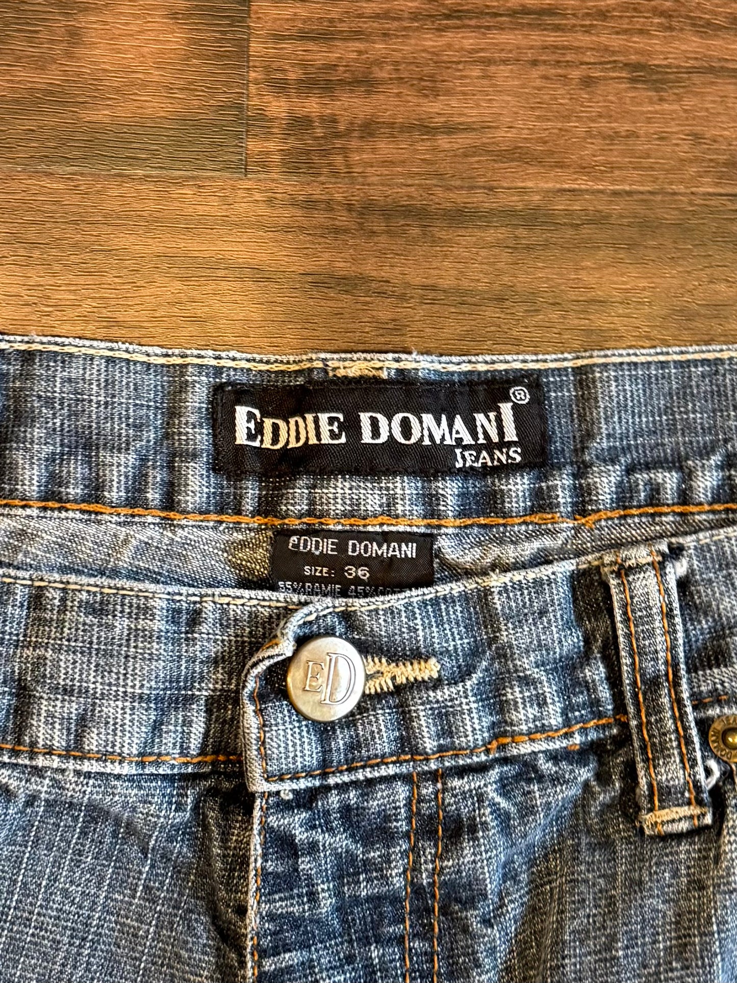 Vintage Eddie Domani Streetwear Embroidered Denim Jean Shorts- 36