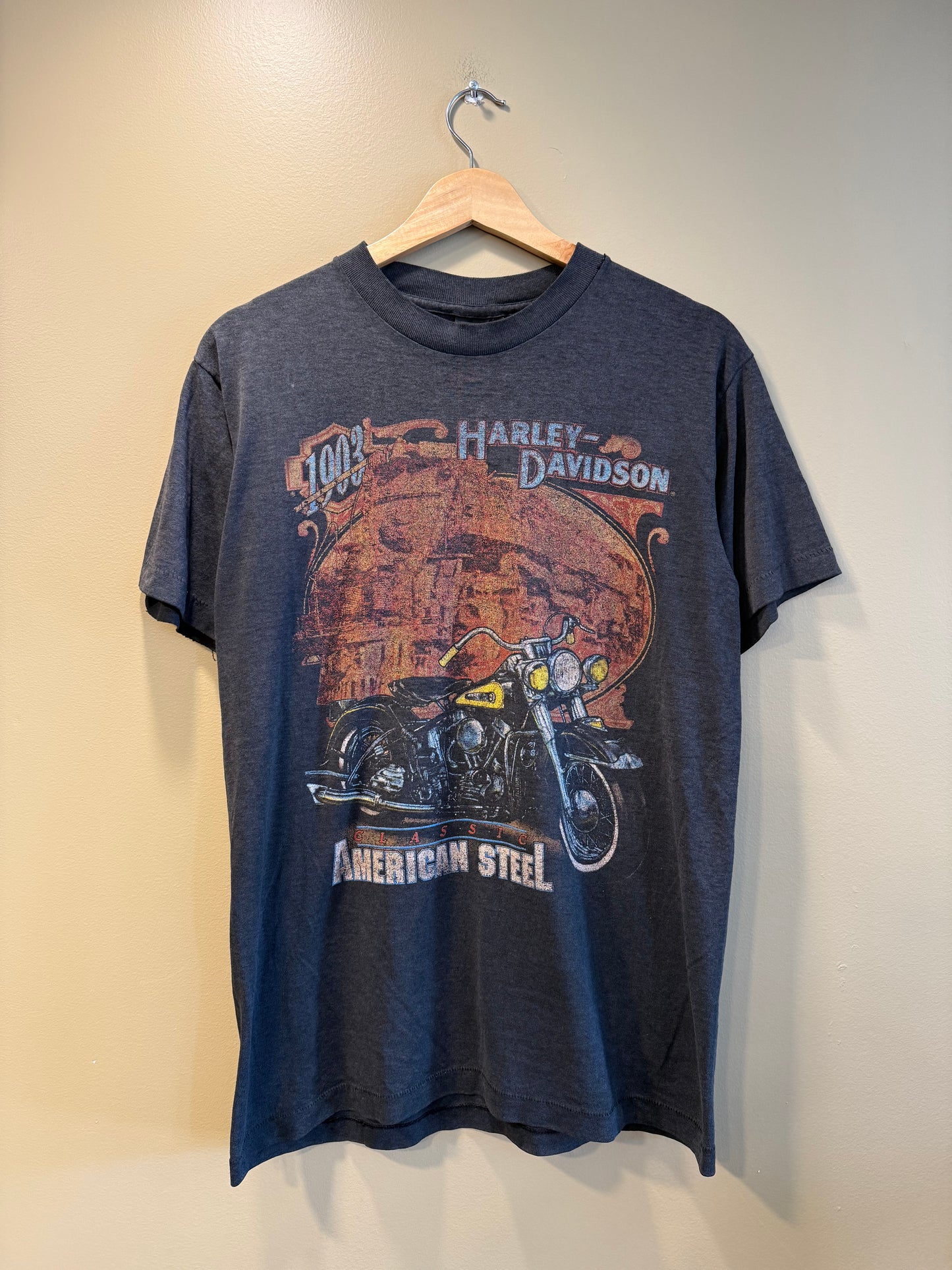 Vintage Harley Davidson American Steel Life Cycles Venice Beach California T-Shirt- M