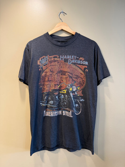 Vintage Harley Davidson American Steel Life Cycles Venice Beach California T-Shirt- M