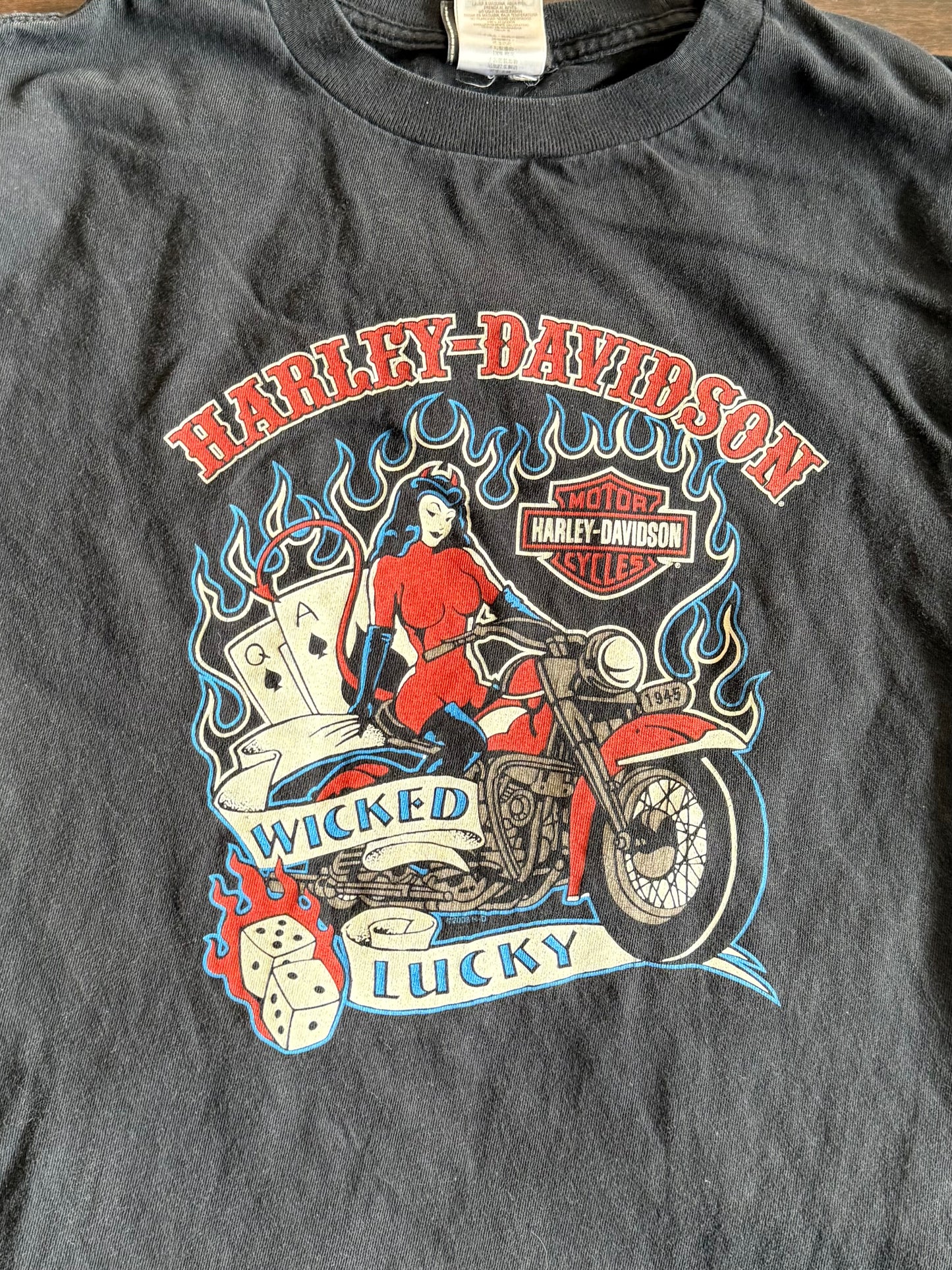 Harley Davidson Motorcycles Devil Lady T-Shirt- L