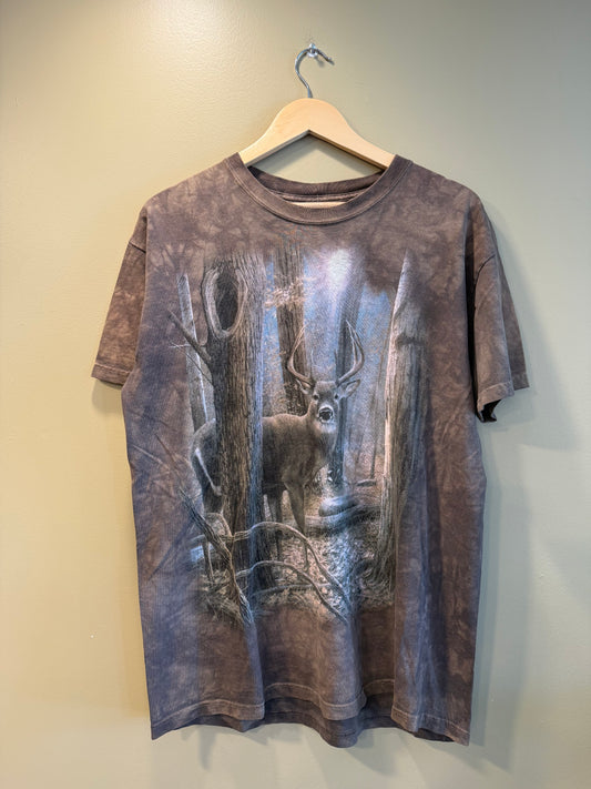 Vintage The Mountain Whitetail Deer Nature Brown T-Shirt- L