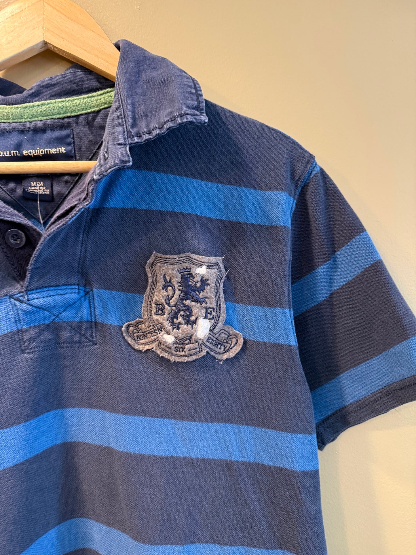 Vintage Y2K BUM Equipment Striped Polo Shirt- S/M