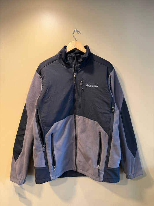 Vintage Columbia Gray Tech Fleece Jacket- L