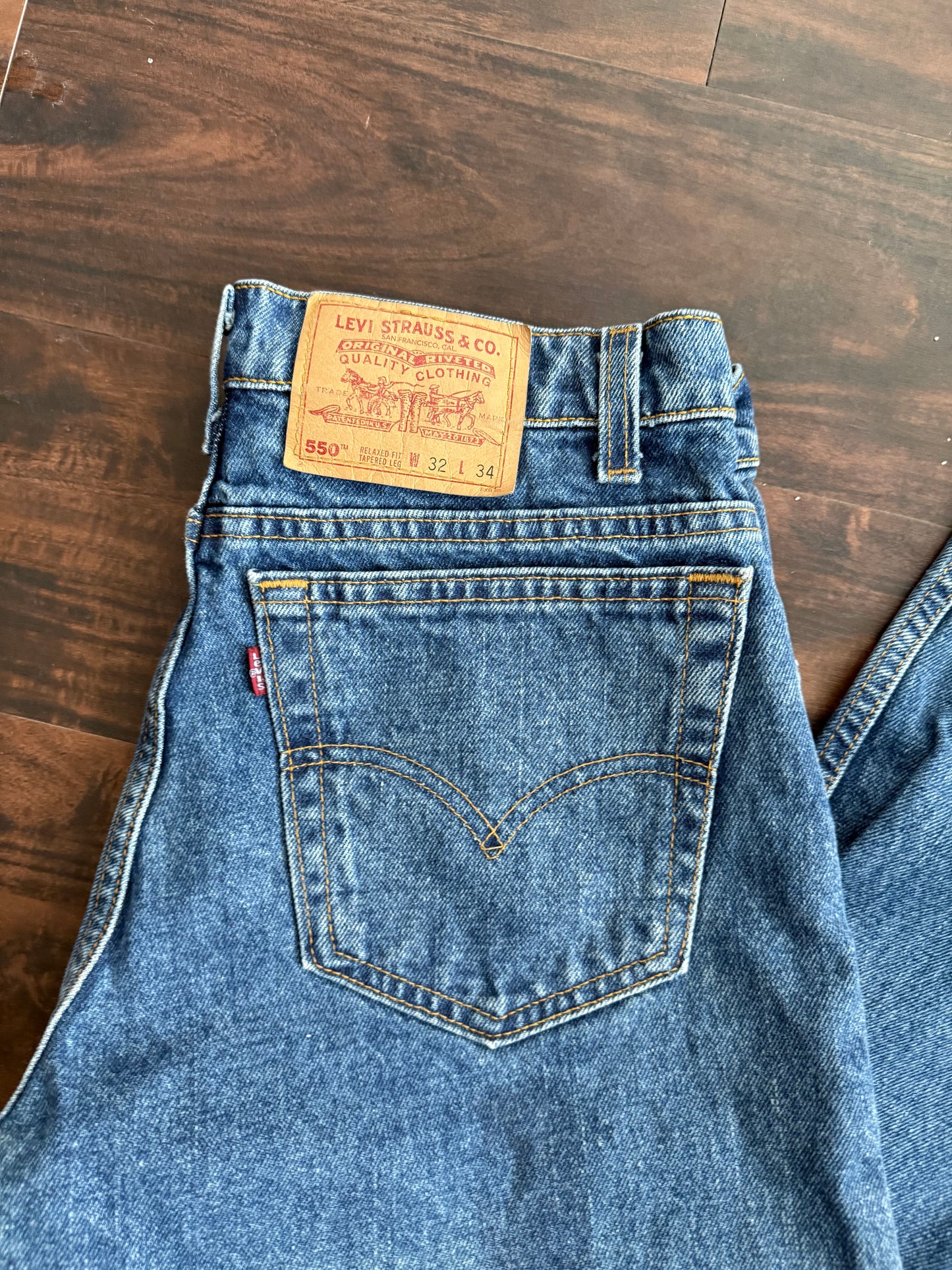 Vintage Levi’s 550 Straight Leg Blue Denim Jeans- 30x34