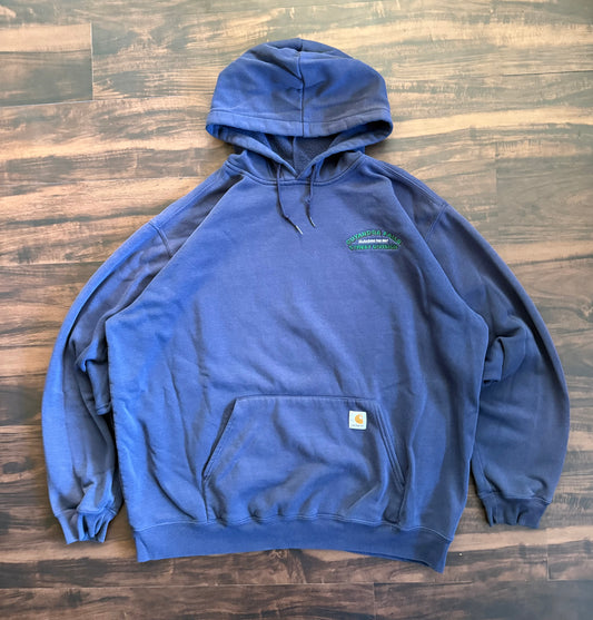 Vintage Carhartt Cuyahoga Falls Navy Blue Hoodie Sweatshirt- XXL