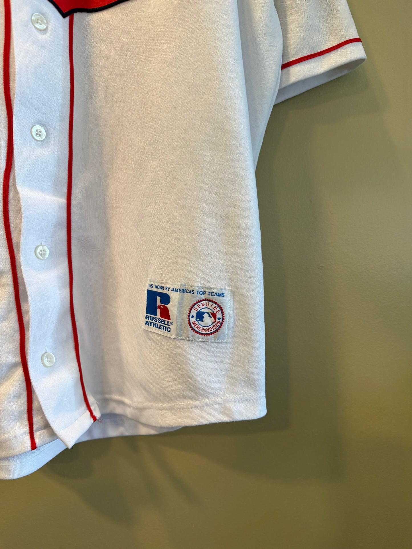 Vintage Cleveland Indians White Russell Athletic Baseball Jersey- L