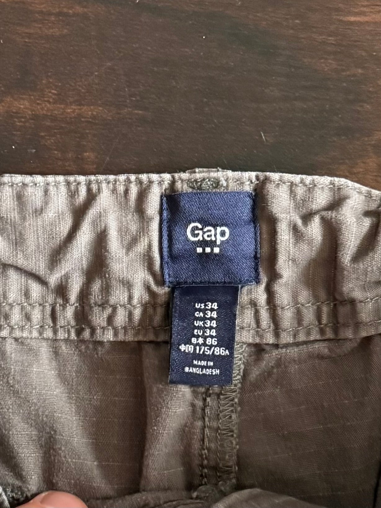 Vintage Gap Dark Gray Drawstring Cargo Shorts- 34