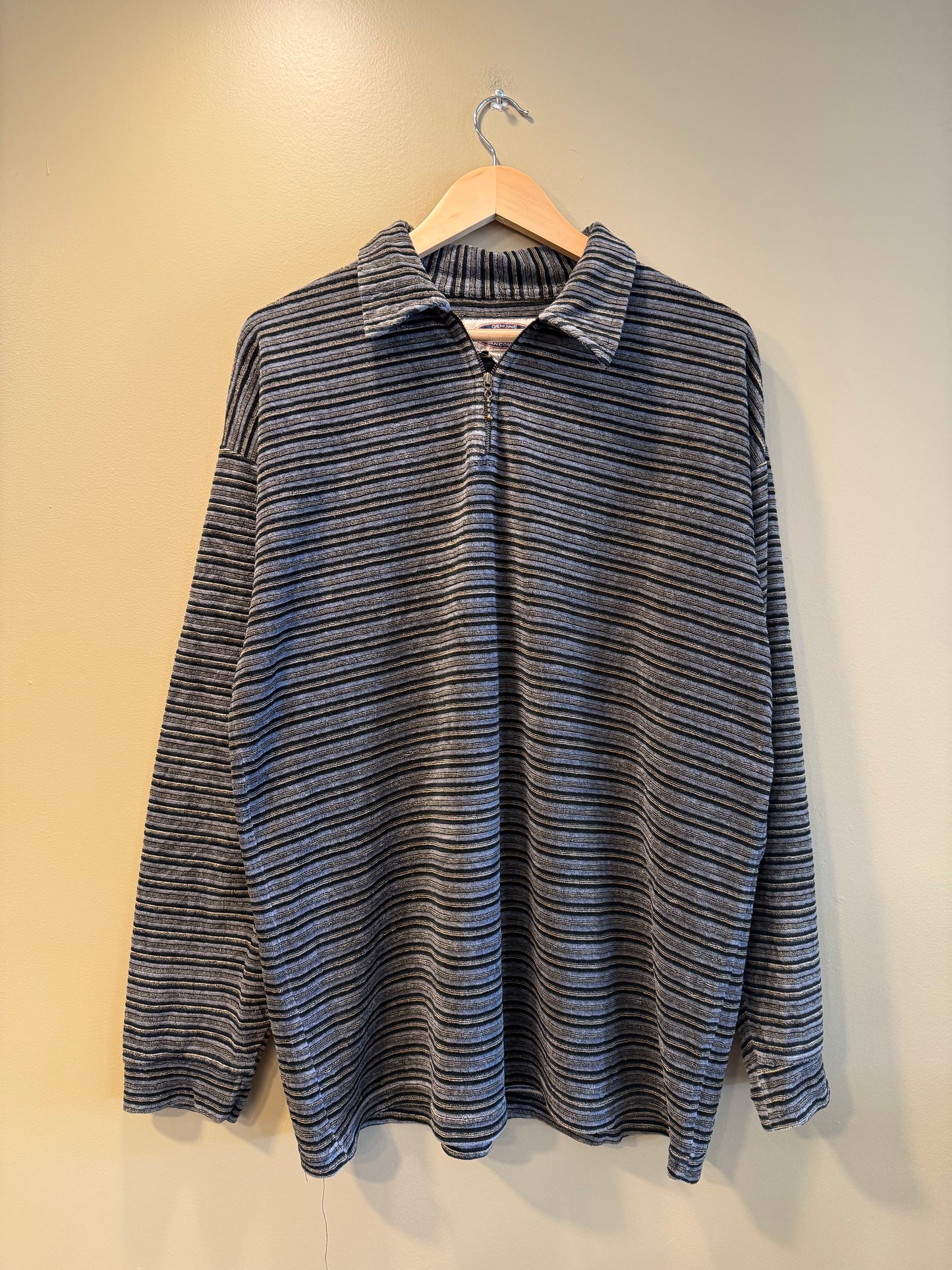 Vintage Genuine Sonoma Striped Collared Sweatshirt- L
