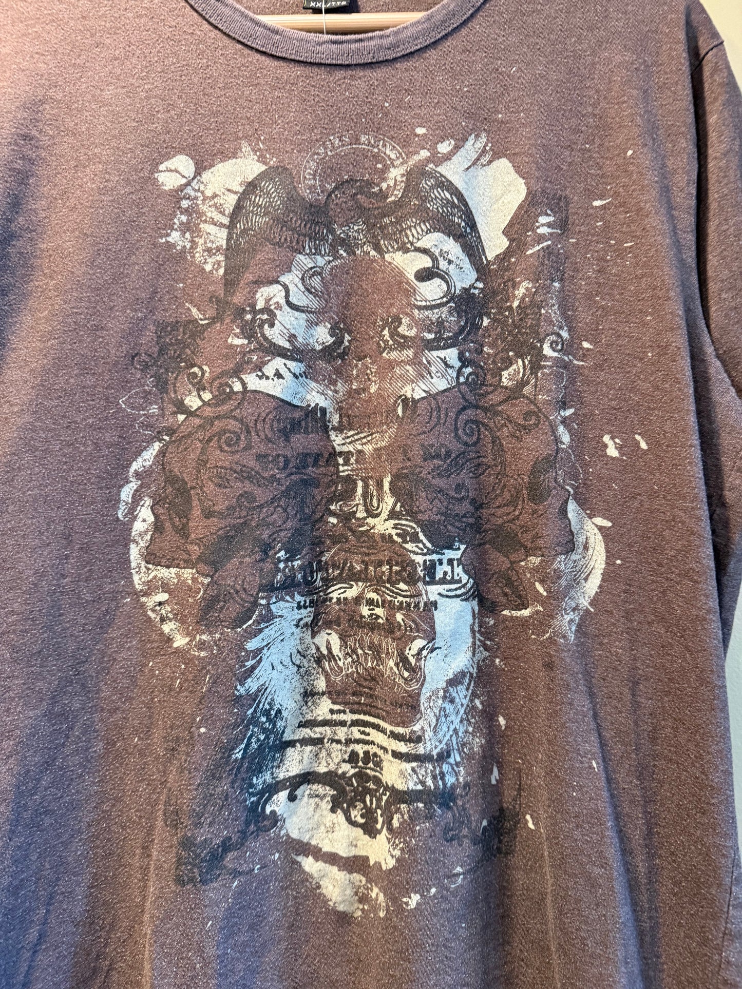 Vintage Y2K Urags Brown Skull T-Shirt- L/XL