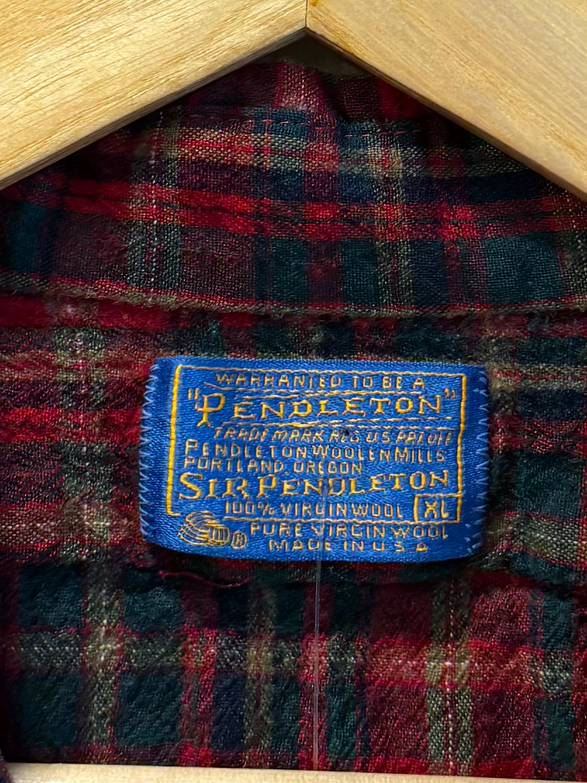 Vintage Pendleton Red Checkered Wool Flannel Shirt- L/XL