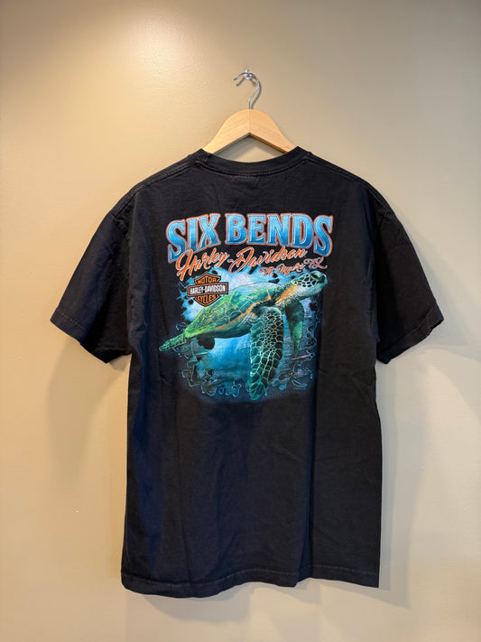 Vintage Harley Davidson Six Bends Florida Turtle T-Shirt- M/L