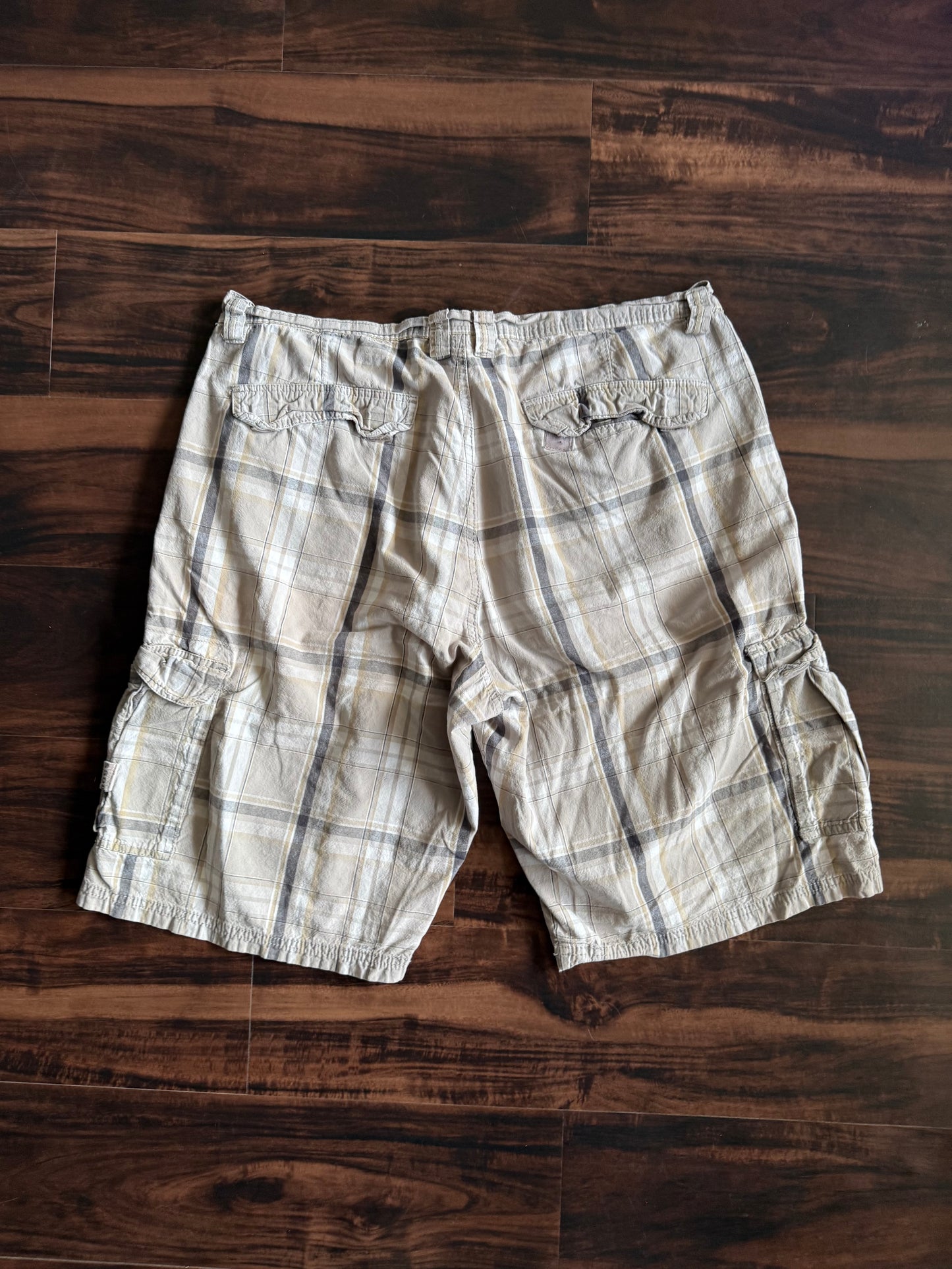 Vintage Burnside Surfwear Checkered Cotton Cargo Shorts- 34