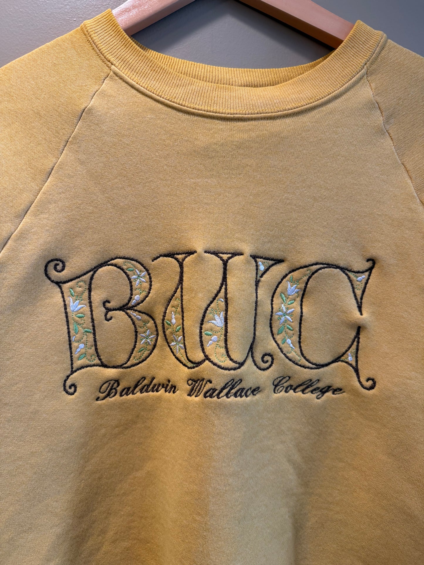 Vintage Baldwin Wallace College Yellow Crewneck Sweatshirt- S