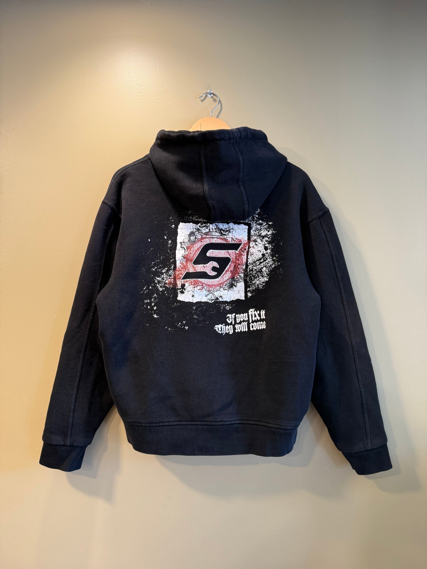 Vintage Y2K Snap On Tools Black Hoodie Sweatshirt- M