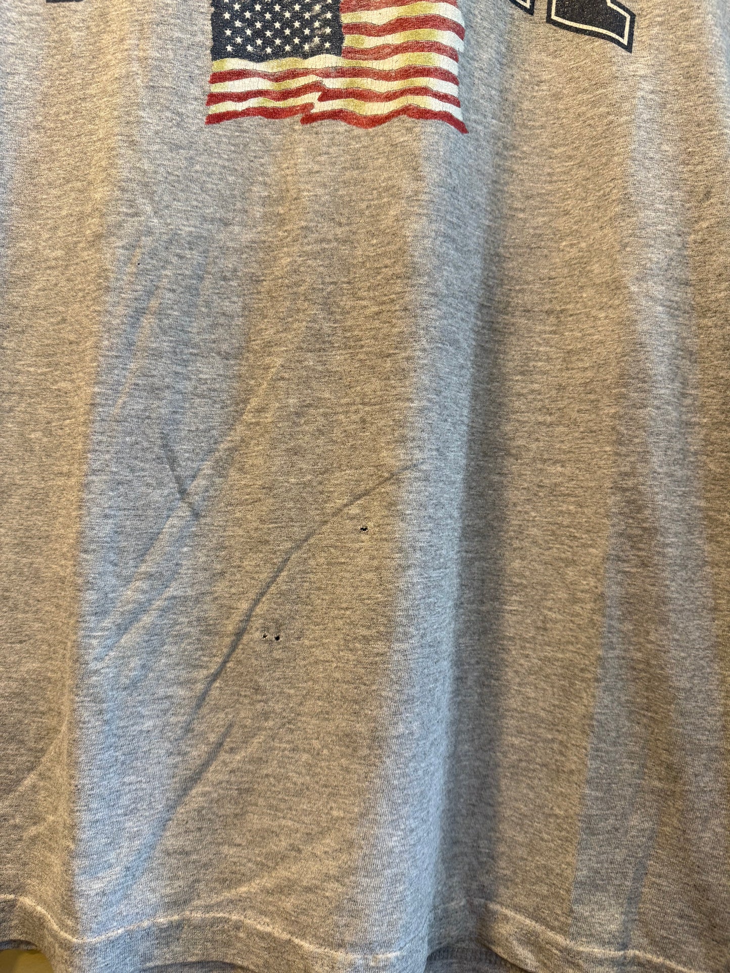 Vintage USA Flag Gray T-Shirt- XL
