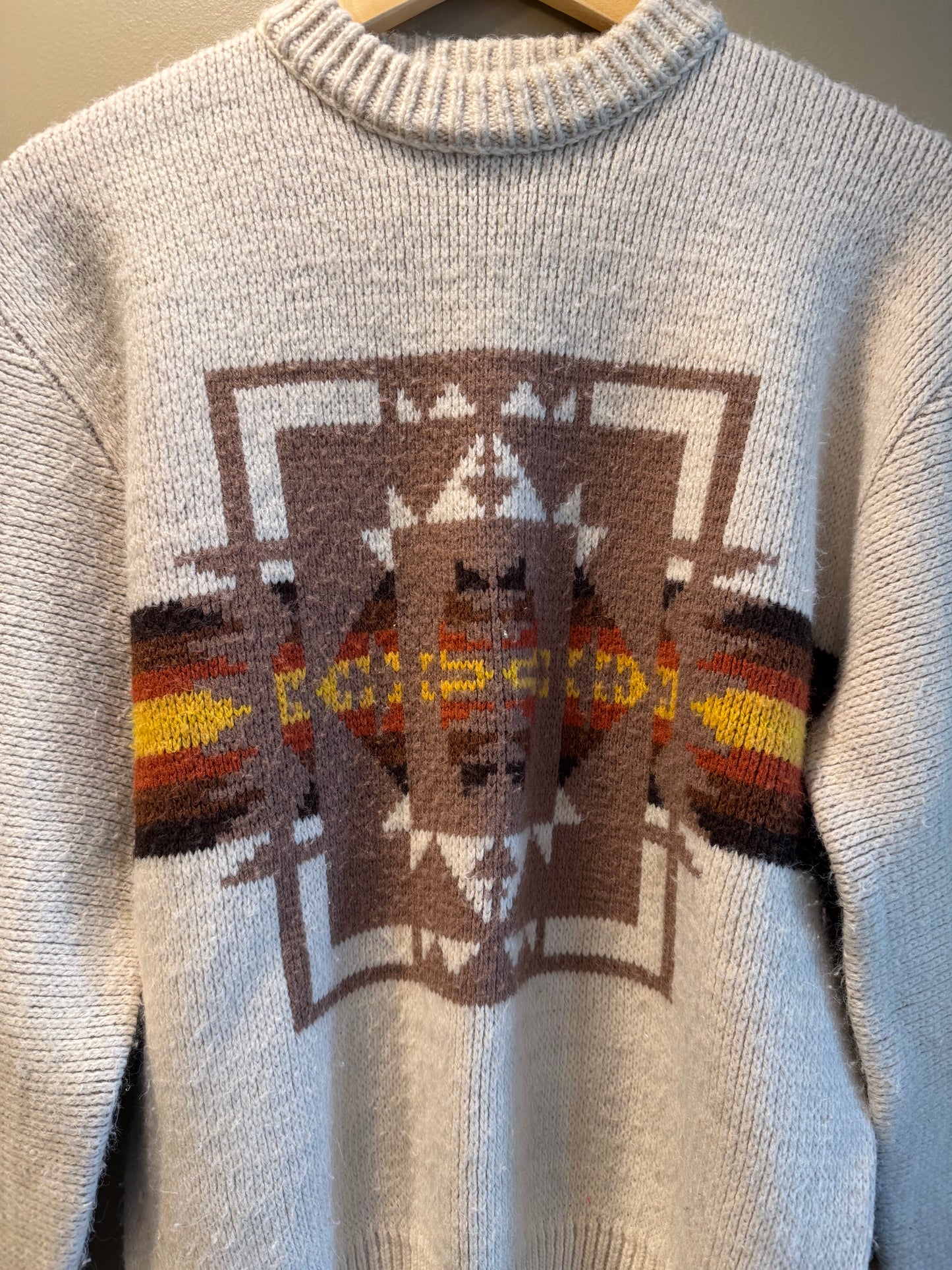 Vintage 80s JC Penney Aztec Knit Sweater- M