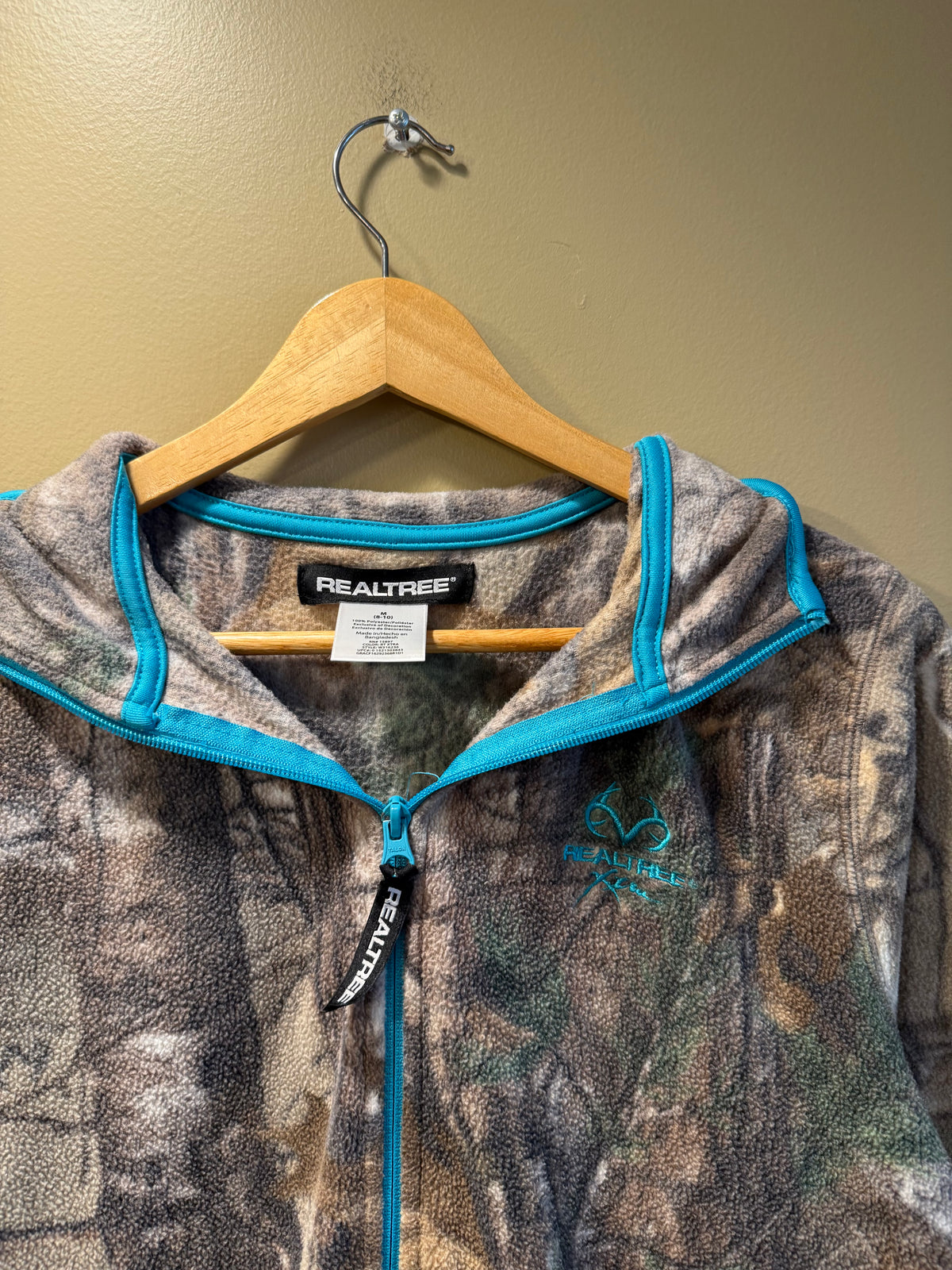 Vintage RealTree Blue Accent Camo Fleece Jacket- M