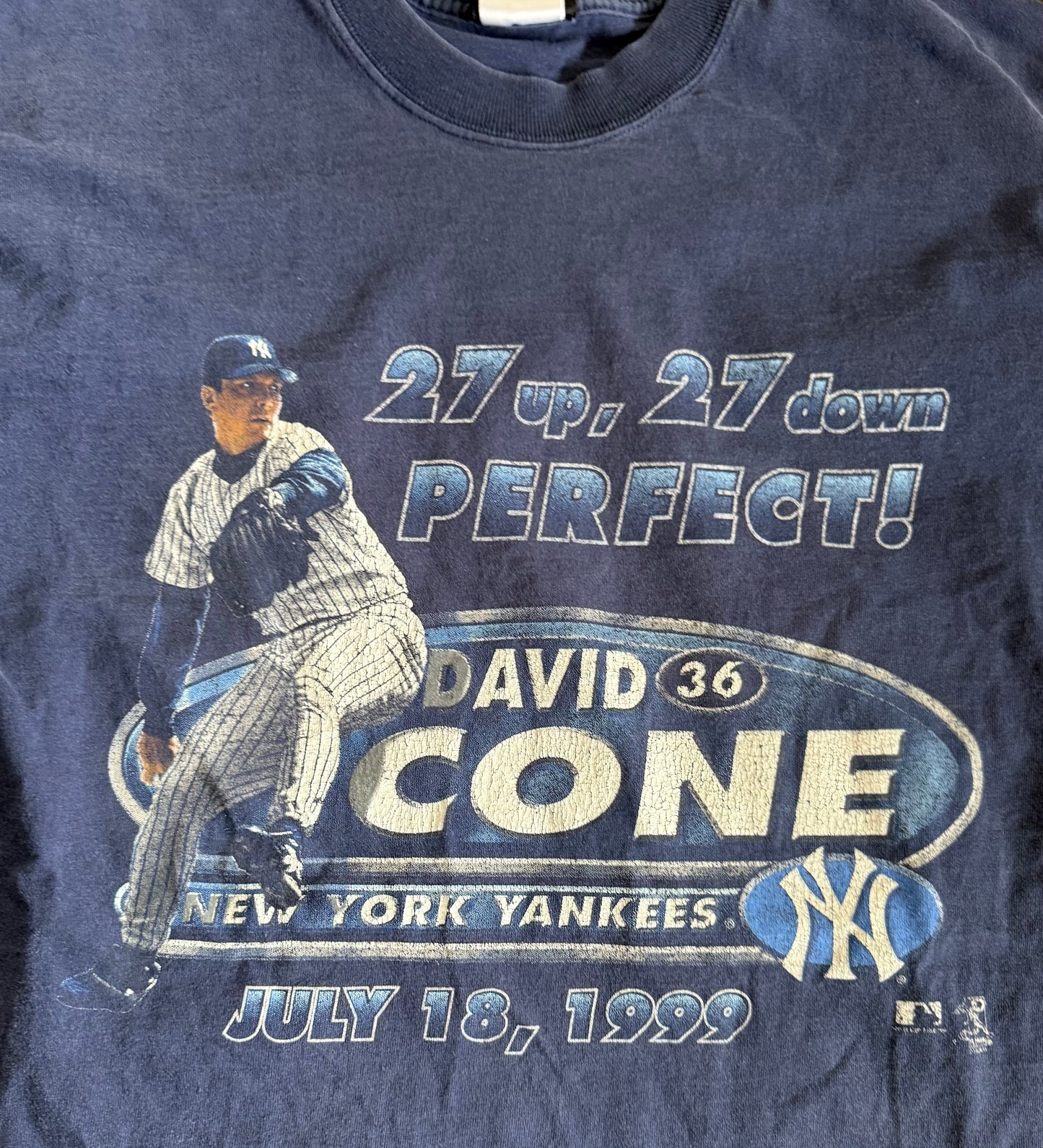 Vintage New York Yankees David Cone Perfect Game T-Shirt- L