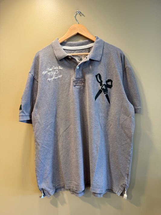 Vintage Y2K Marc Ecko Cut & Sew Gray Polo Shirt- XXL