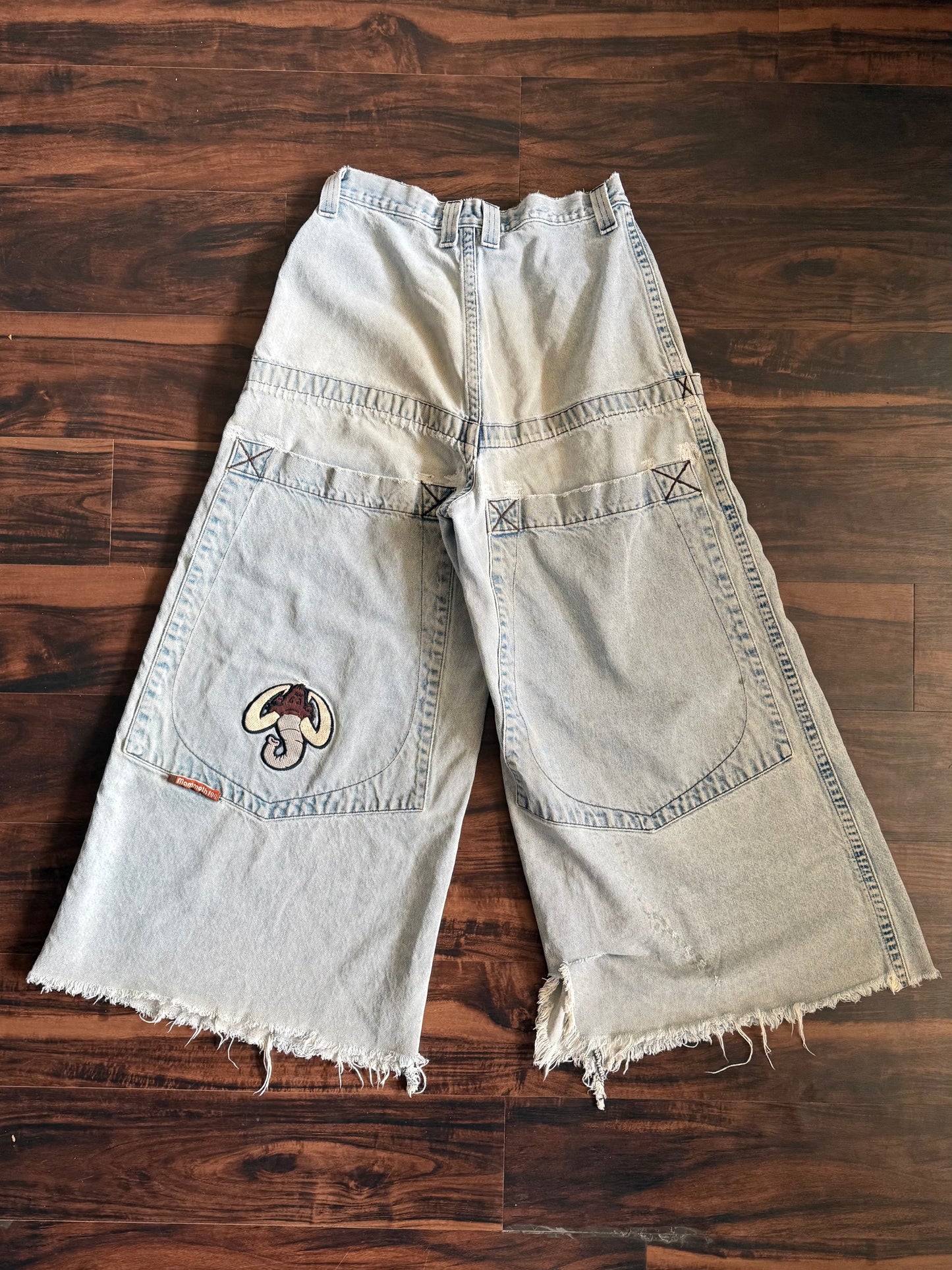 Vintage Y2K JNCO Baggy Streetwear Light Wash Mammoth Wide Leg Denim Jeans- 31x28
