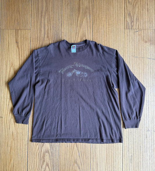 Vintage Leroy Thompson Motorcycles Brown Long Sleeve T-Shirt- XL