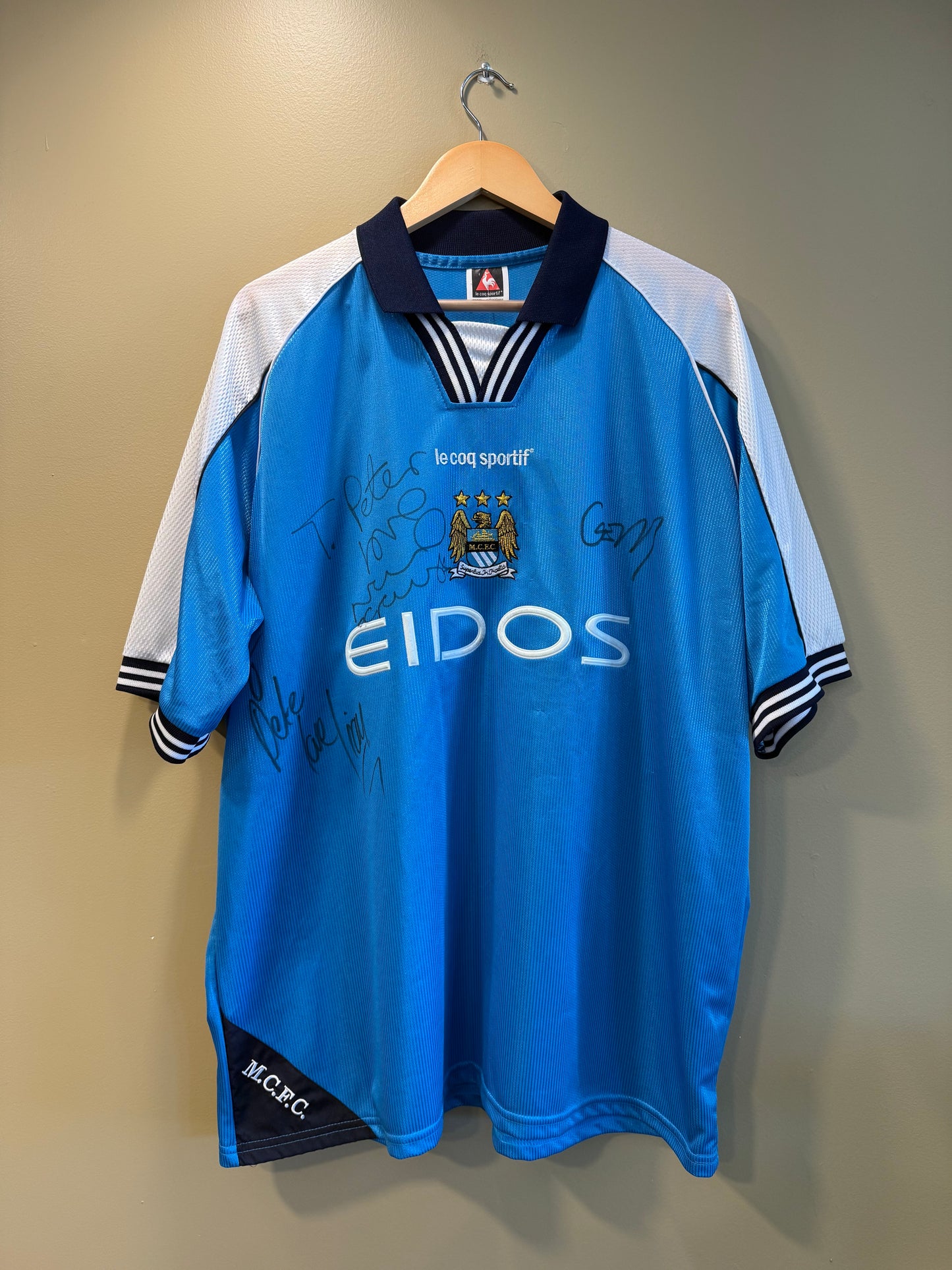 Vintage Manchester City Le Coq Sportif 1999-2001 Blue Home Soccer Jersey- XL