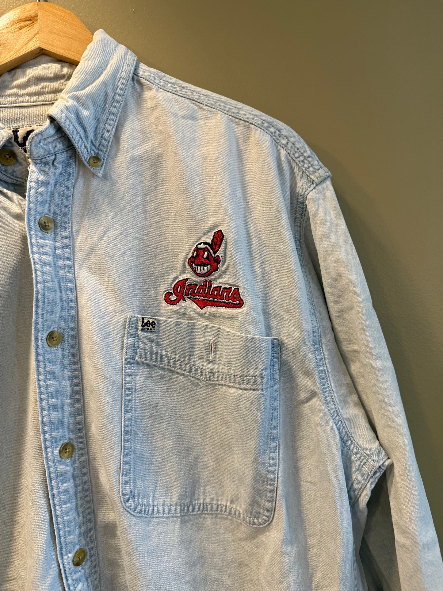 Vintage Cleveland Indians Denim Button-Up Shirt- M/L