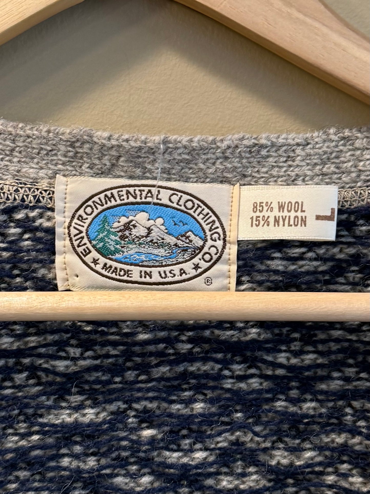Vintage Environmental Clothing Co. Wool Cardigan Sweater- L
