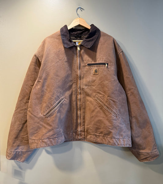 Vintage Carhartt Dark Tan Blanket Lined Detroit Jacket- XXL