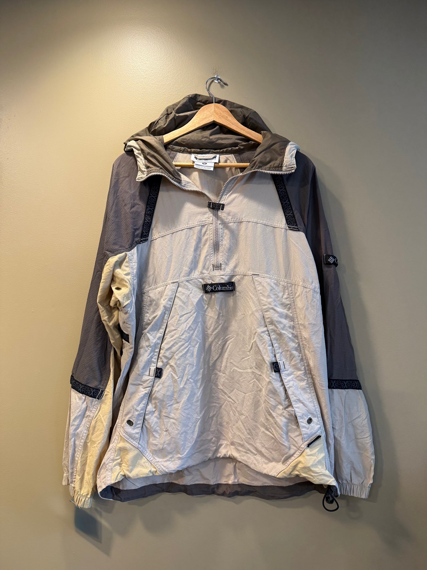 Vintage Columbia Sportswear Gray & Yellow Windbreaker Jacket- M