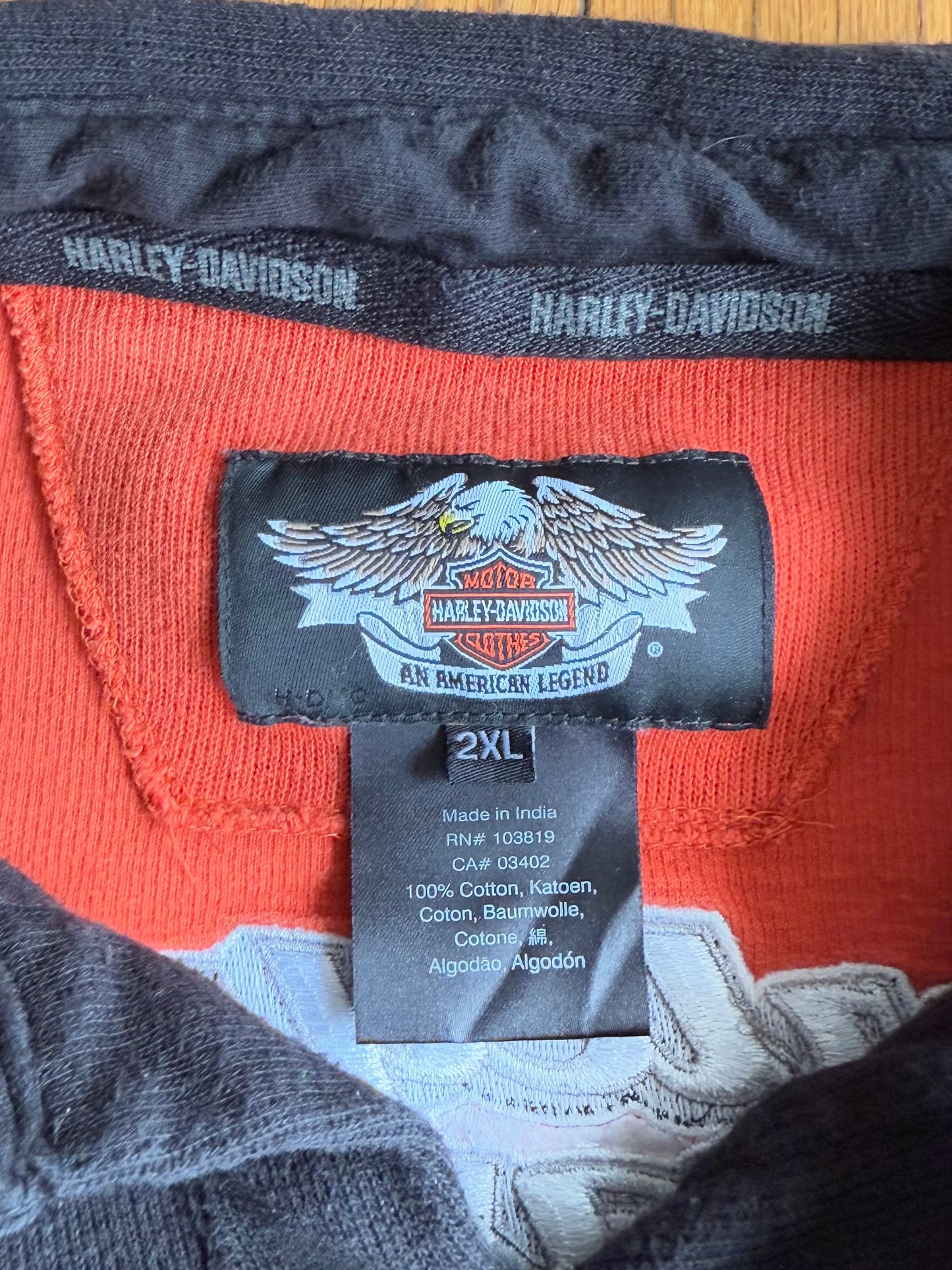 Vintage Harley Davidson Embroidered Collared Sweatshirt- XXL