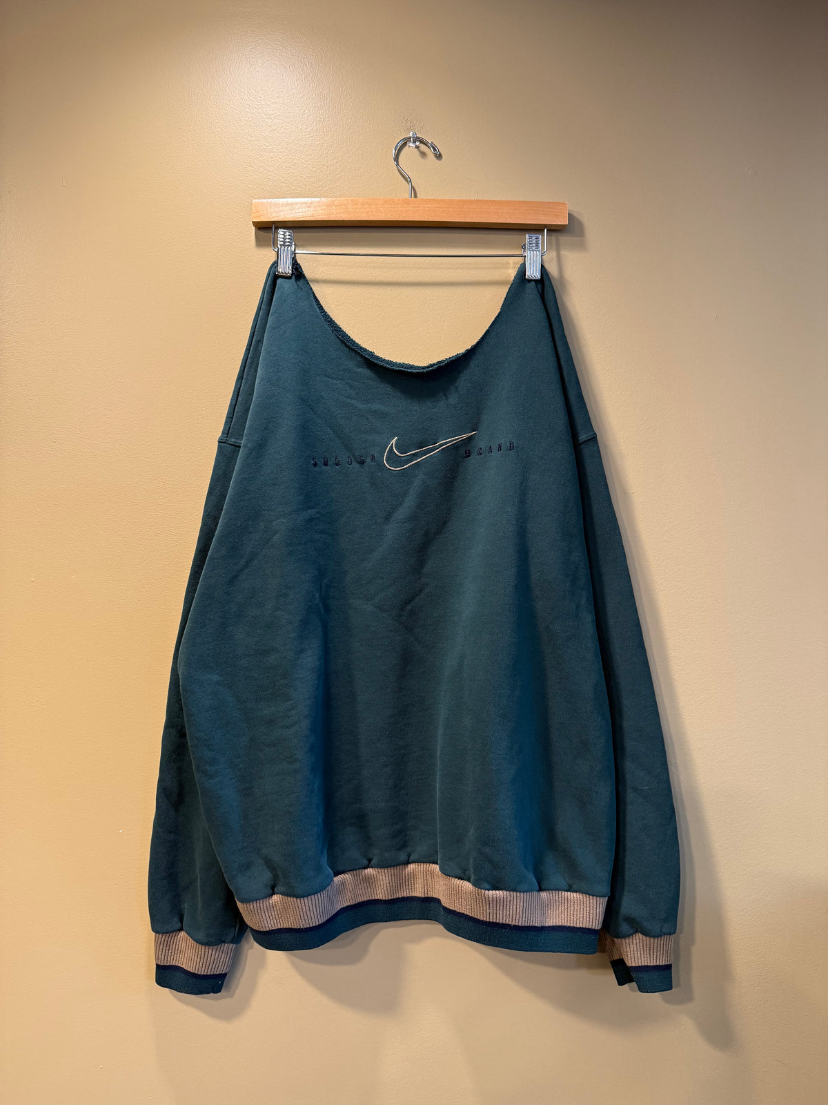 Vintage Nike Green Chopped Neck Crewneck Sweatshirt- XL/XXL