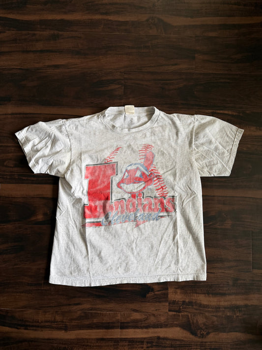 Vintage Cleveland Indians Faded Gray T-Shirt- L