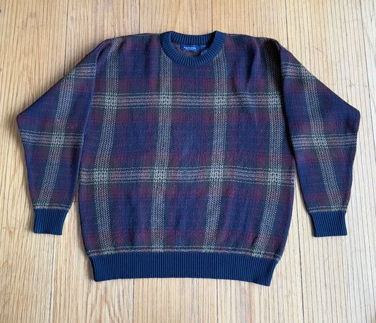 Vintage Van Heusen Plaid Multi-Color Sweater- XL