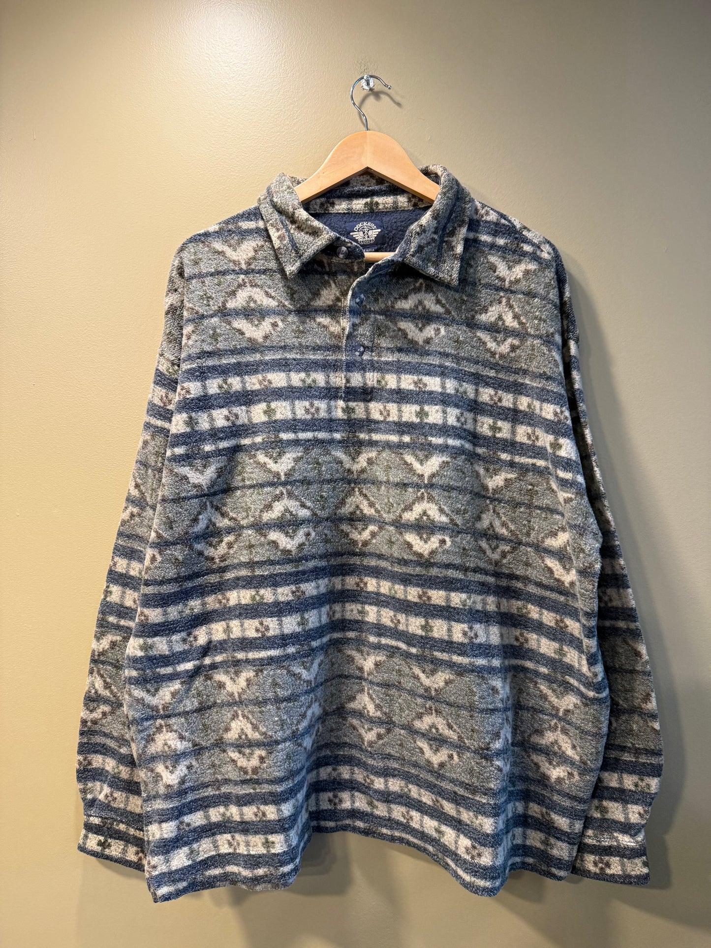 Vintage Dockers Fleece Aztec Button-Up Longsleeve Shirt