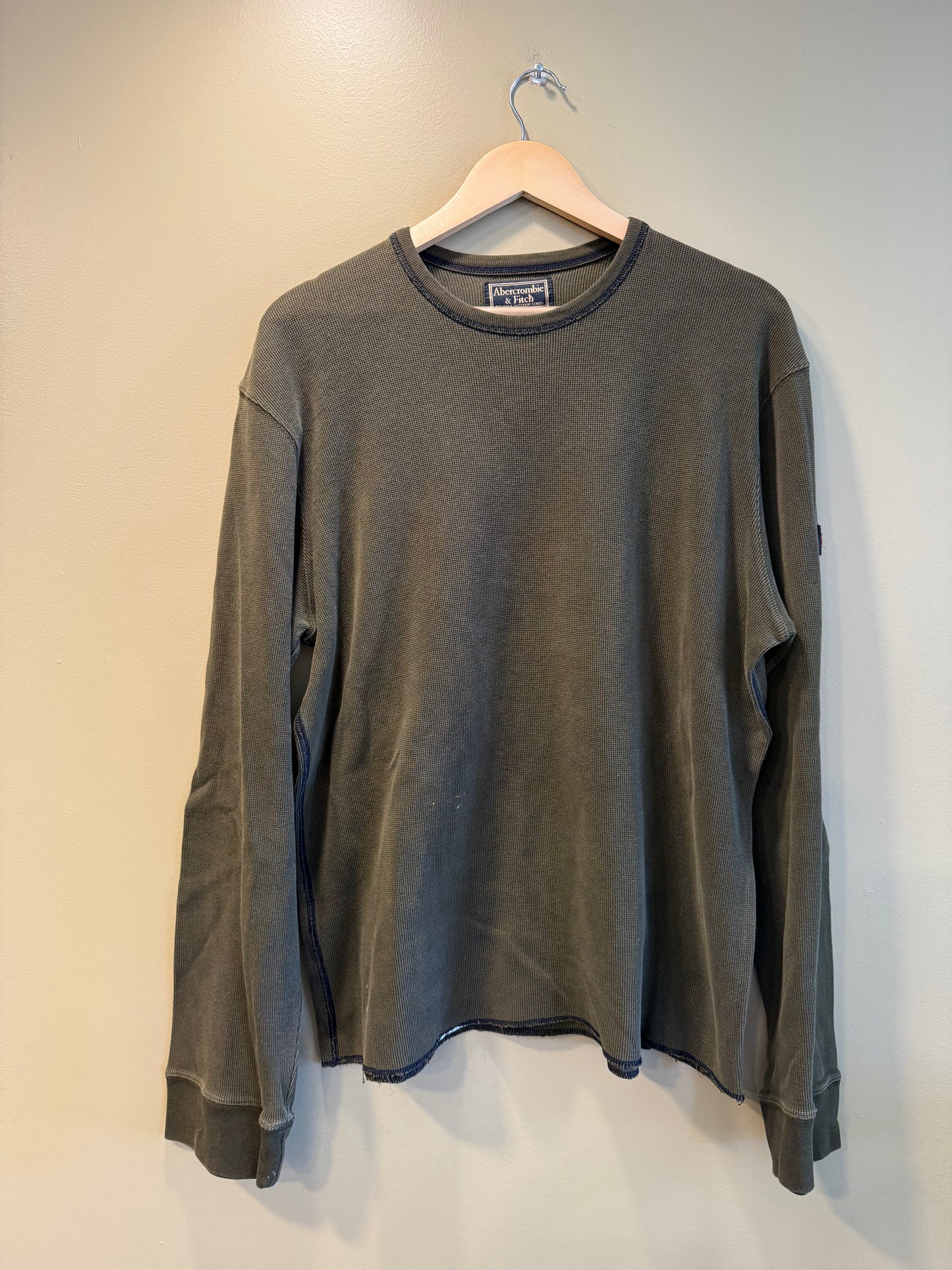 Vintage Y2K Abercrombie & Fitch Green Thermal T-Shirt- XL