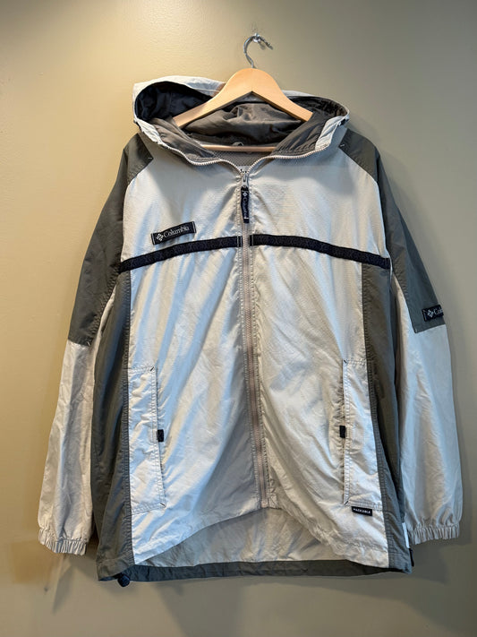 Vintage Columbia Sportswear White Windbreaker Jacket- L