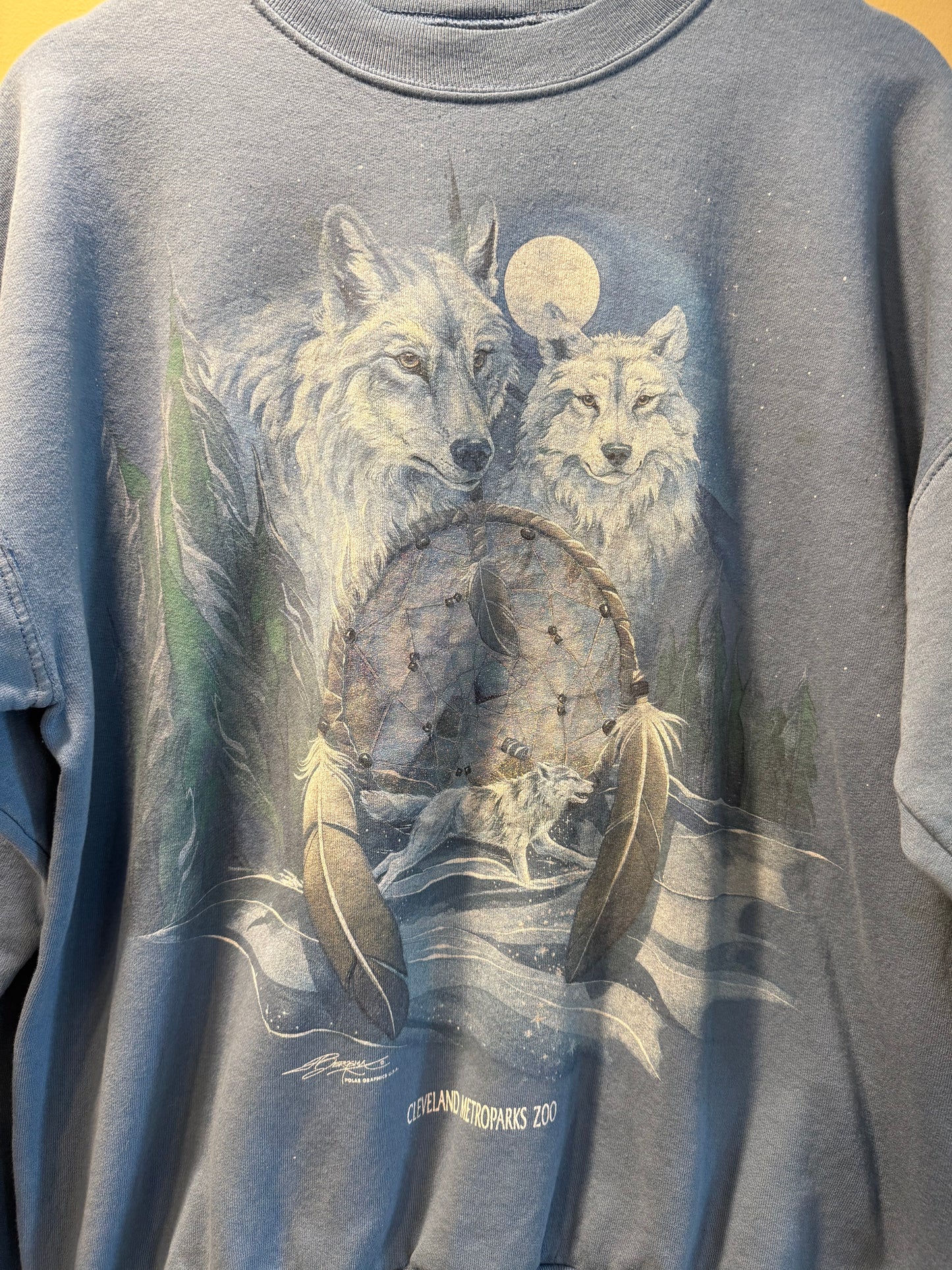 Vintage Cleveland Metro Parks Zoo Wolves Dream Catcher Crewneck Sweatshirt- XL