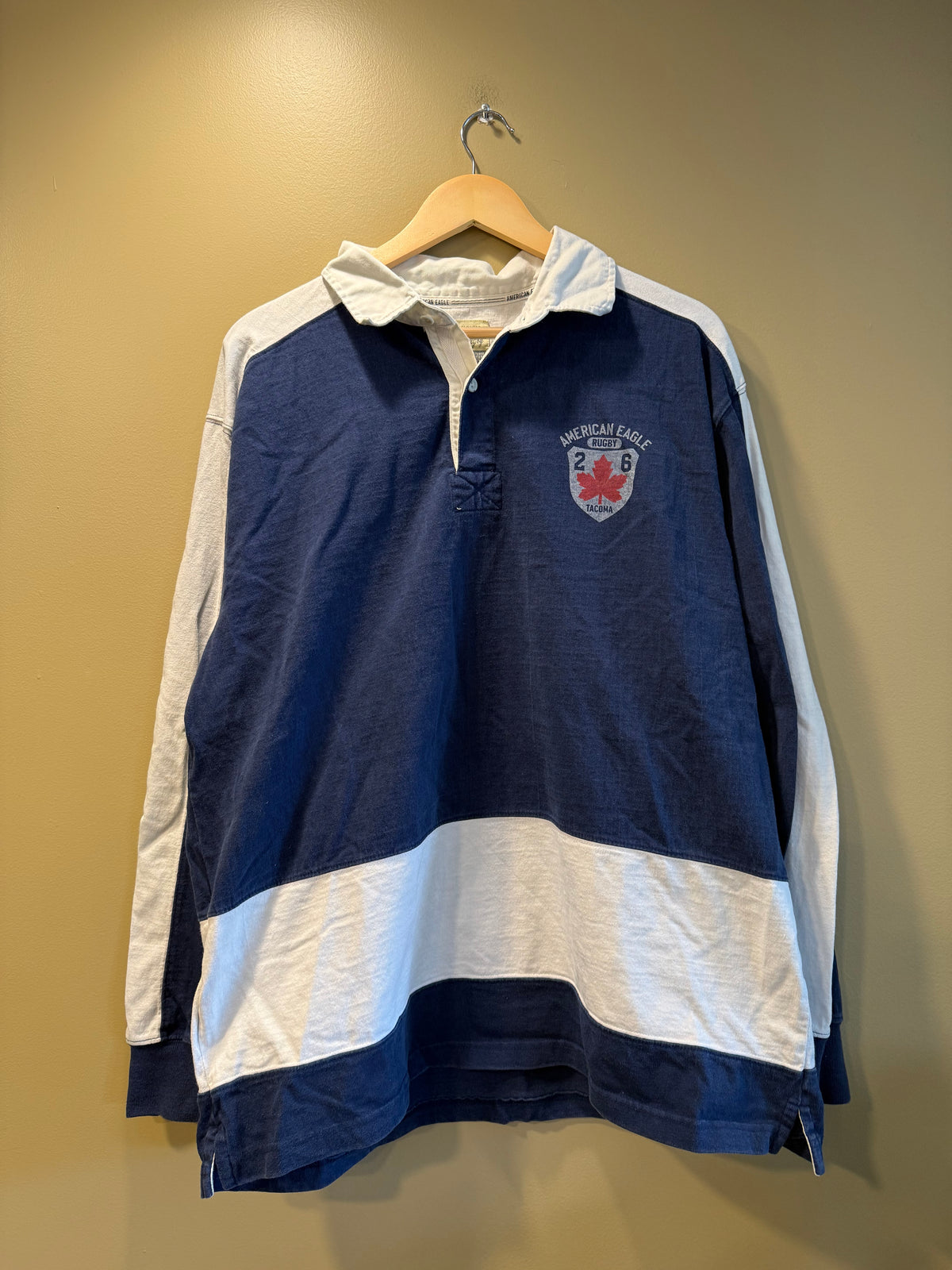 Vintage American Eagle Tacoma Maple Leaf Rugby Shirt- XL