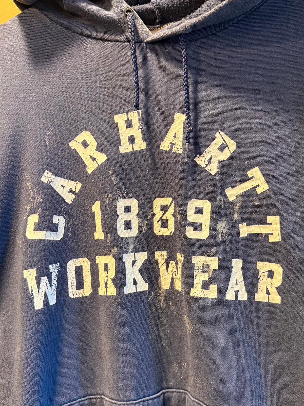 Vintage Carhartt Distressed Blue Hoodie Sweatshirt- M