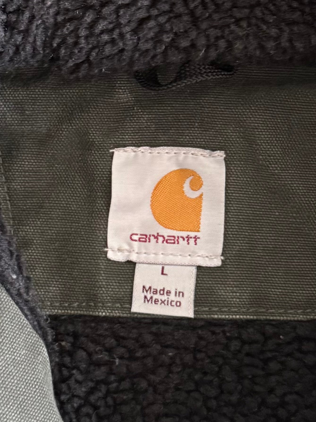 Vintage Carhartt J141-MOS Hooded Fleece-Lined Jacket- L