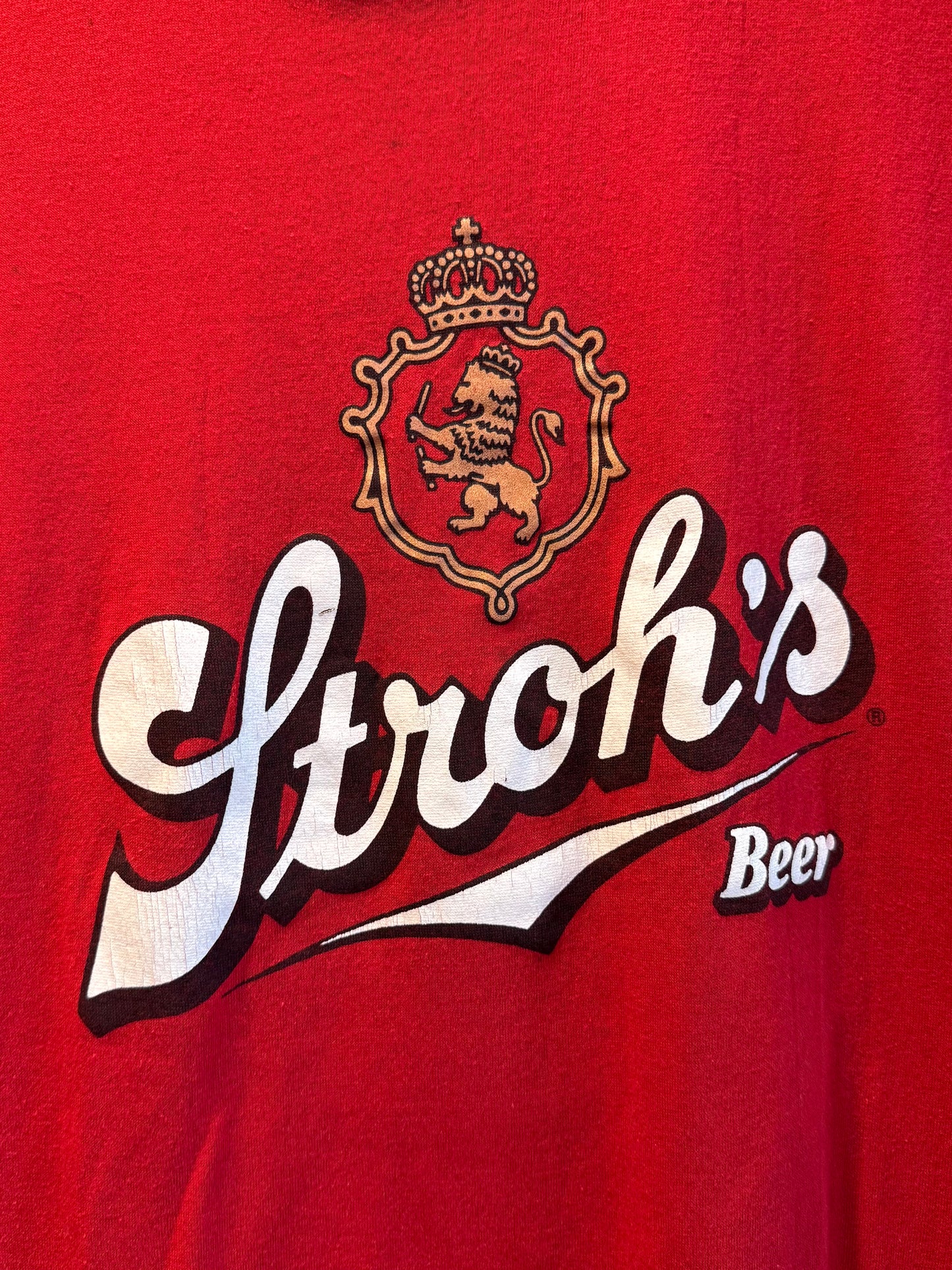 Vintage Stroh’s Beer Red T-Shirt- M/L